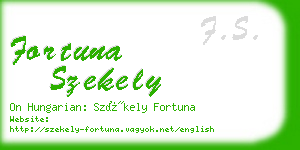 fortuna szekely business card